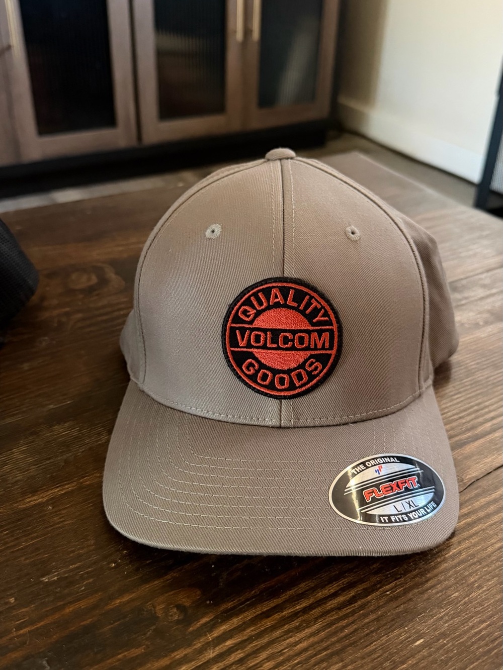 Volcom Gray Cap with Orange Logo Patch
